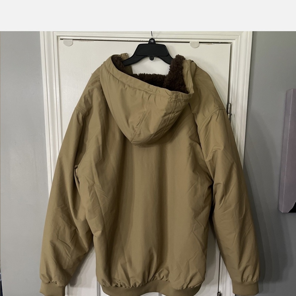 NWT Patagonia Lined Isthmus Hoodie bomber Jacket Mens XL Tan Brown khaki - Picture 6 of 9